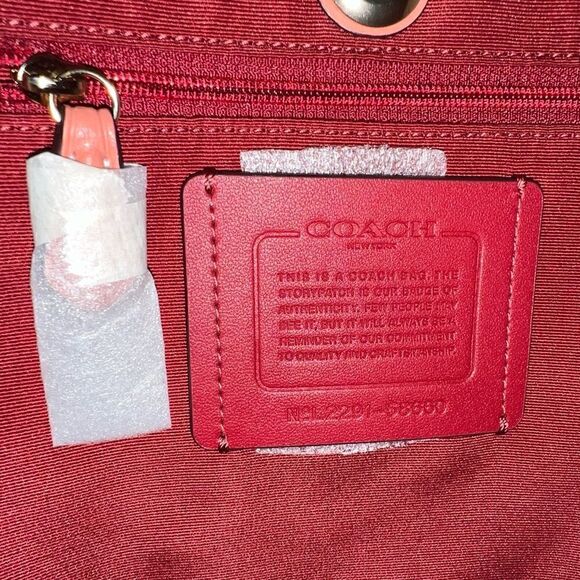 🆕🔥NWT! Coach DERBY Tote Handbag Pebble Leather Coral Msrp:$350.00 - Picture 7 of 12